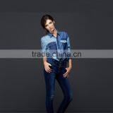 Hot Sale Women Denim Shirt With Pocket and Block Fashion Design Hot Sale thumbnail-4