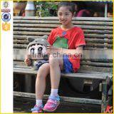 Summer Short Sleeve Red Cotton Girl T-shirt Suit thumbnail-5