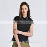 Slim Stand Collar T-shirt Women T-shirt Made From Judi Fabric thumbnail-4
