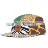 Leather Strap Flat Brim Custom 5 Panel Hat and Cap thumbnail-6