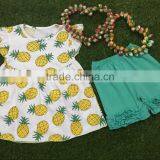 Summer Girls Sets New Arrivals 2016 Little Girls Boutique Remake Clothing Set Girls Cute Stripes and Greenshorts Ruffle Sets thumbnail-4