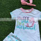Kids Clothes Girls Boutique Clothing Set Girls Summer Outfits I am 99% Sure I am a Mermaid Outfits With Headband thumbnail-5