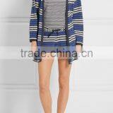 Comfortable Slip On 100% Cotton Womens Loungewear With Attached Belt in Colorful Stripes thumbnail-3