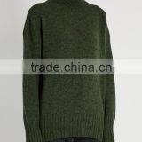 High Quality Custom High Neck Green Sweater Women 2017 thumbnail-3