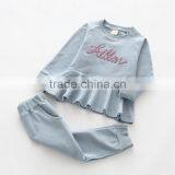 Wholesale Autumn Words Printing Casual Style Cotton Girls Boutique Clothing Set thumbnail-4