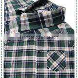 2017 Latest Long Sleeve Blue Plaid 100% Cotton Flannel Men Shirt thumbnail-3