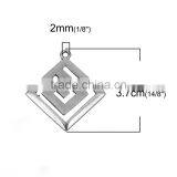 Zinc Based Alloy Greek Key Pendants Rhombus Antique Silver thumbnail-2
