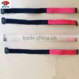Red and Black Adjustable Hook and Loop Fastener Tape With Buckle