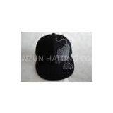 Promotional Black Cool Hip Hop Baseball Cap For Men, 6 Panel Snapback Fitted Cap With Velcro, Plasti