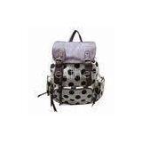 Fashion Stylish Black Dots Ladies Canvas Backpack Support Customized Design