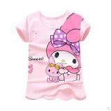 100% Cotton Full Printing Little Girl T Shirt thumbnail-1