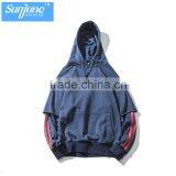 High Quality Fake 2 Sleeves Casual Fleece Plian Hoodie