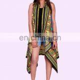 Indian Fashion Women Sleeveless Coats African Print Dashiki Long Kimono Shrug Indian thumbnail-1