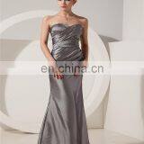 High Quality Grey Sweetheart Sleeveless Evening Gowns Floor Length Embroideried Ruched Mother Of The Bride Dress thumbnail-3