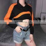 Hot Wholesale Ladies High Stand Collar Sexy Long Sleeve Short Crop Top thumbnail-2