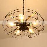 Colorful Chandelier With Ceiling Fan Crystal Pendant Lamp thumbnail-2