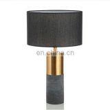 Black Gold Fabric Cement Base Modern Lamp Shade Bedside Hotel Luxury Light Table Lamp