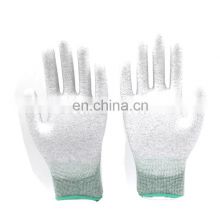 esd palm fit gloves with pu coated palm for safety and work