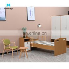 Wooden Footboard Factory Supply Directly Customized Care Bed Safe Side Rails Manual Patient Nursing Bed for Nursing Home