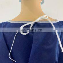Factory Supply Sleeveless Navy Blue Isolation Gown Dark Blue Patient Gown Without Sleeve thumbnail-3