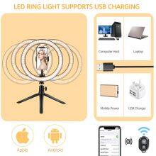 Professional 10 Inch Led Photo Light Ring Lamp Dimmable Circular Beauty Lamp Tripods Selfie Photographic Lighting thumbnail-2
