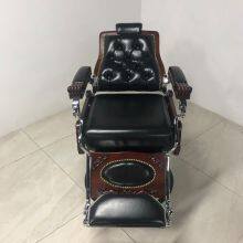 Vintage Black Luxury Style Barber Chair Hydraulic Pump Reclining Back Height Adjustment Barber Chair for Barber Workshop thumbnail-3