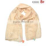 Wholesale Fashion Classic Tassel Style Kids Boys Girls Cotton Solid Plain Scarf thumbnail-3