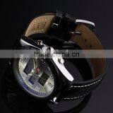 MR008 Brand New Mens Man Design Army Military Gold Color Face Analog Digital Multi Function Sport Leather Wrist Watch thumbnail-3