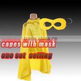 Costom Accept Blank Yellow Capes Mask for Toddlers,63cm Without Lining Cape Cloak Kids,performance Costumes Cape With Masks Boys Quality Choice thumbnail-1