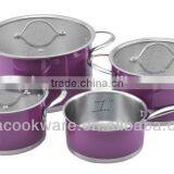 7Pcs High Temperature Painting Stainless Steel Cookware With Induction Bottom