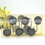 Semi Sphere White and Black Stripe Polyresin Bathroom Shower Curtain Hooks thumbnail-6