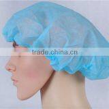 Cheap Medical Non Woven Disposable Blue Bouffant Cap With Elastic