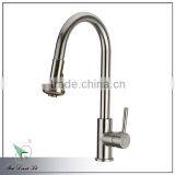 Brushed nickel single handle pull out upc kitchen faucet D04