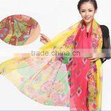 2015 Fashion Silk Chiffon Colorful Printinf Scarf for Women thumbnail-1