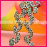 New Arrival Bulk Cheap China Crystal Trim Leaf Shape Joint Black Diamond Chain WRC-225 thumbnail-1