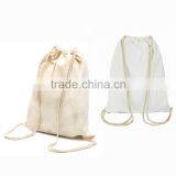 Customized Printing or Diy Dye Canvas Drawstring Backpack Bag Travel Pouch thumbnail-3