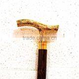 Designer Rose Wood Walking Stick/Golden Design Head Walking Stick Wk1128 thumbnail-2