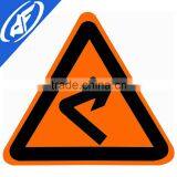 Reflective Adhesive Right Over Turn Road Sign