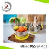 High quality 3 piece stainless steel salad bowl set,yellow color