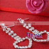 Hotsales Double Heart Shape Earrings Pendant Earrings Double Chains thumbnail-3