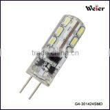 High Luminous 0.799 12V DC 3014smd Silicone G4 Led Light Bulb Small Size