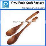 Handmade Natural Wooden Coffee Tea Spoon Kusunoki Lines Long Handle Mixing Spoon 18*2.7cm