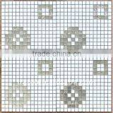 White Mix Silver Glass Mosaic Carpet Pattern/glass Mosaic Picture thumbnail-1