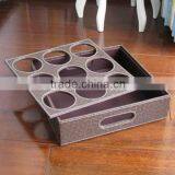 Cheap exported leather red wine carrier case