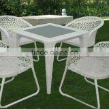 Modern White Rattan Outdoor Dining Set 2015 thumbnail-1