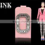 Various Color Option Crocodile Leather Bling Round Diamond Model Mobile Phone Covers for 4 4s/5,samsung thumbnail-3