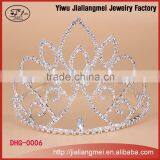 Fashion Metal Silver Plating Full Crystal Cheap Tall Pageant Crown Tiara thumbnail-1