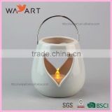 Heart Design Grey Ceramic Candle Container Wholesale