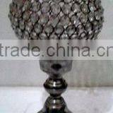 Aluminum,Iron & Glass Crystal Chimney Votive T-Light Candle Holder thumbnail-4