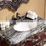 Single Bowl Bathroom Vanity Decorated by Hand Carving and Painting in Silver WTS827 thumbnail-3